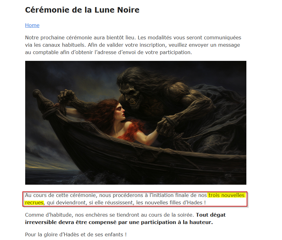 Site Tor des Enfants d'Hadès