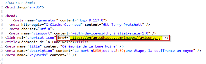 Lien vers clearnet dans le code source