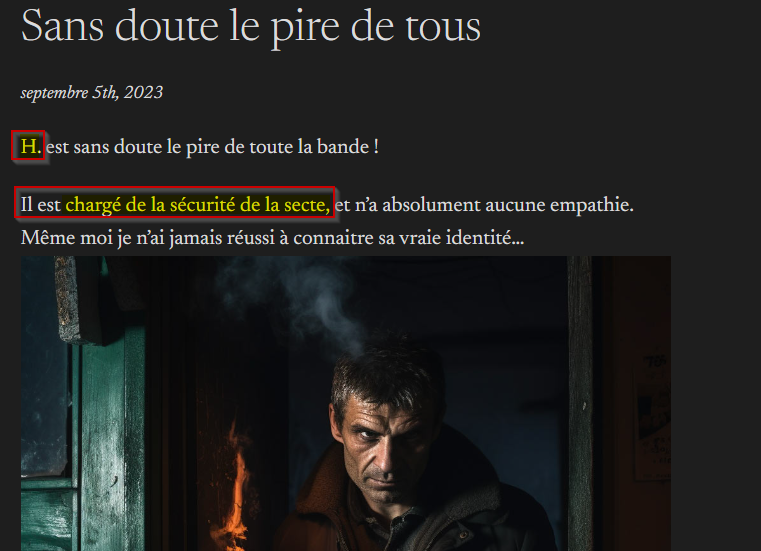 Indice première lettre H